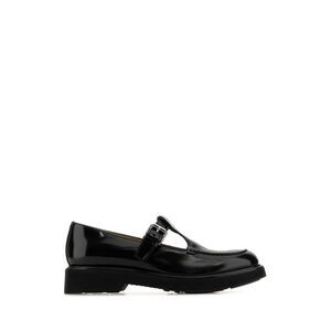 CHURCH S Church's Women's Polished Leather T-Strap Loafers Women BLACK